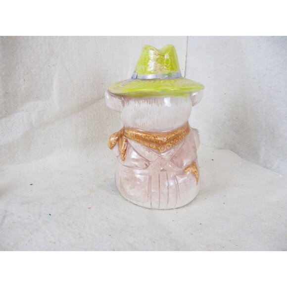 Pig Farmer piggy bank Treasure Craft Overalls cowboy hat Home goods collectables - Picture 4 of 6